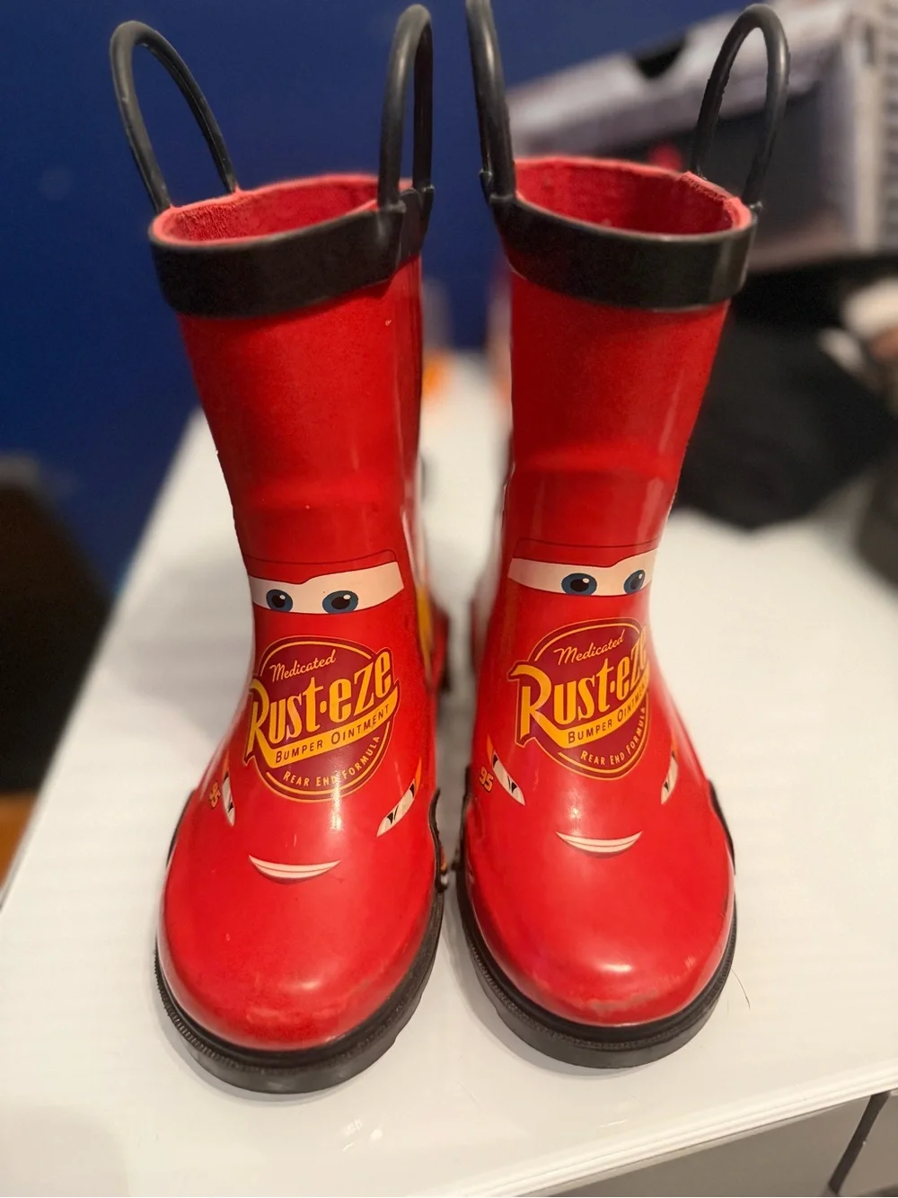 Kids Red 'Rust-eze' Lightning McQueen Rain Boots